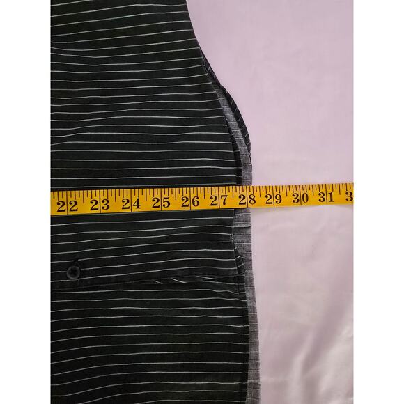 Large Volcom Button Up Pinstripe Business Casual Black Long Sleeve Skater Shirt - Picture 7 of 7